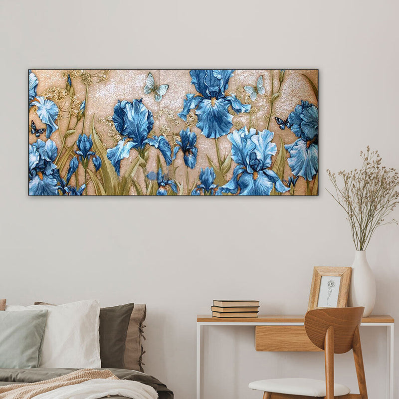 Blue Flower Oil Paint By Numbers Kits DIY Handpainted on Canvas Wall Art Pi