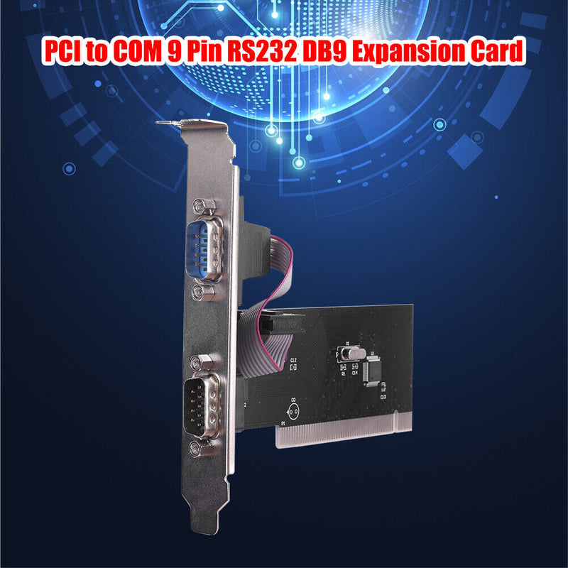 PCI Serial Port Card PCI to COM 9 Pin RS232 DB9 Desktop Expansion Cards Newly