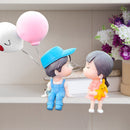 Couple Ornament Cartoon Car Dashboard Decors Lovely Kiss Boy and Girl (02)