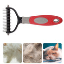 Pet Deshedding Brush Cat Dog Hair Grooming Care Comb Hair Shedding (Red L) Newly