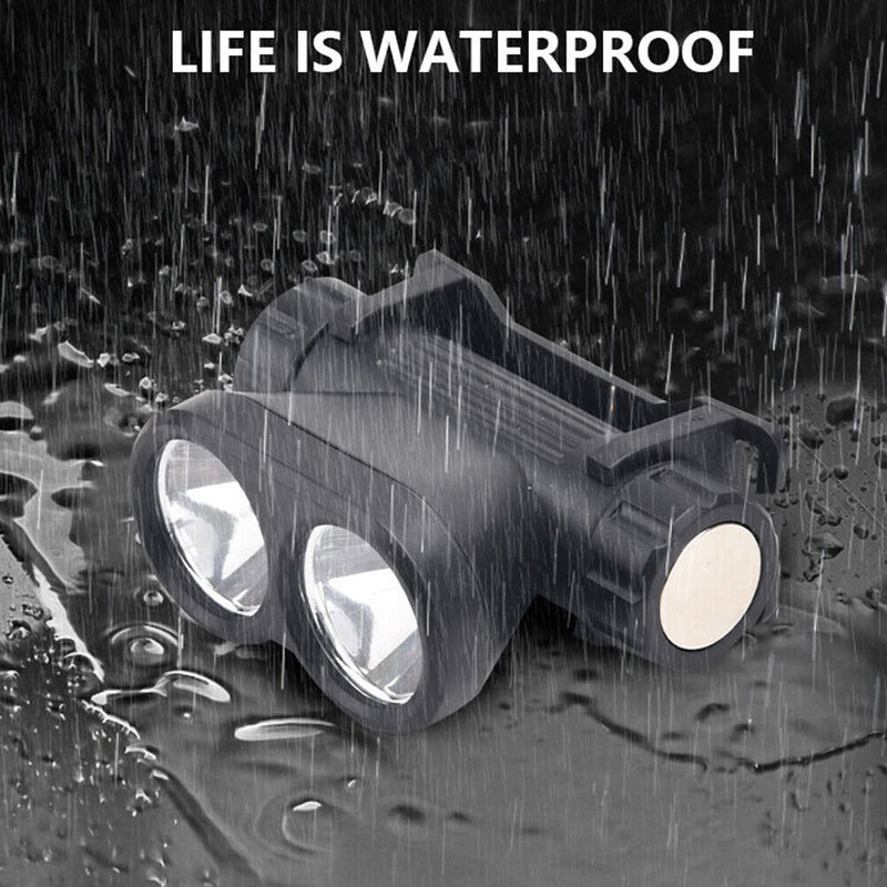 LED Magnetic Dual Bulb Headlamp with Magnets for Fishing Hiking Work Lighting