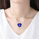 Blue Crystal Heart Forever Pendant Heart of Ocean Women's Necklace Titanic