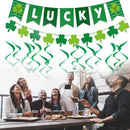 St Patricks Hanging Supplies Set Shamrock Lucky Garland Banner and Swirls