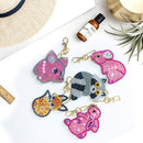 5pcs DIY Full Drill Special Shaped Diamond Painting Animal Key Ring Embroid