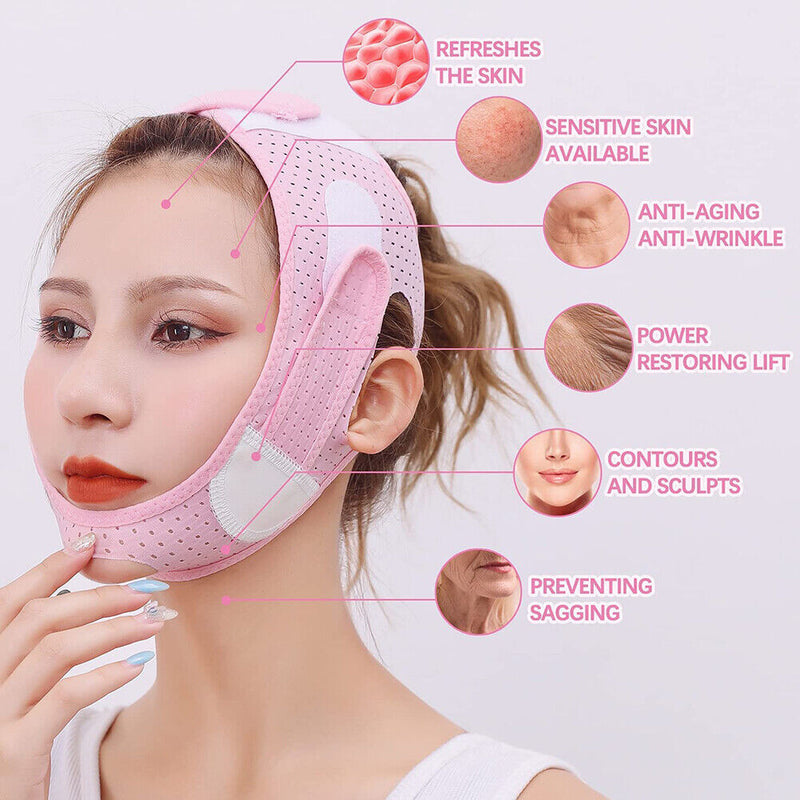 V Shaped Facial Massage Patches Reduce Double Chin Cheek Lift Up Facial Device