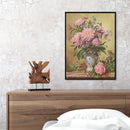 Oil Paint By Numbers Pink Peony Frameless Picture Craft Kits for Living Room