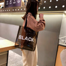 Women Girls Transparent Jelly PVC Shopping Totes Large Beach Shoulder Handbags