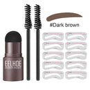 One Step Brow Stamp Stencil Brush Hairline Contour Powder (Dark Brown Set) Newly