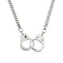 Women Mens Hip Hop Dark Gothic Punk Necklace Choker Handcuffs Pendant Chain