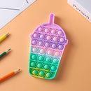 Milk Tea Cup Push Bubble Fidget Sensory Anti Stress Toys Rainbow Macaron