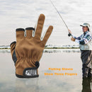1 Pair Outdoor Sport Fishing Equipment Three Finger Cut Fishing Gloves Anti-Brief