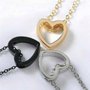 Gift Choker Accessories Stainless Steel Chain LOVE Charm Necklace Heart Pendant