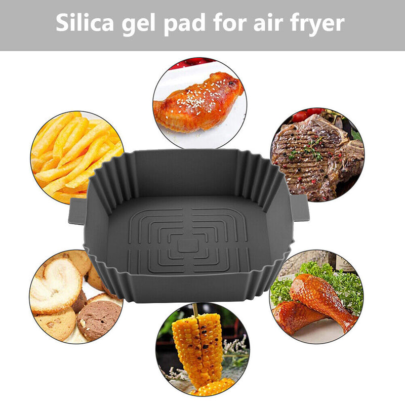 Silicone Air Fryers Tray Non-stick Disk Square Replacement Grill Pan Accessor