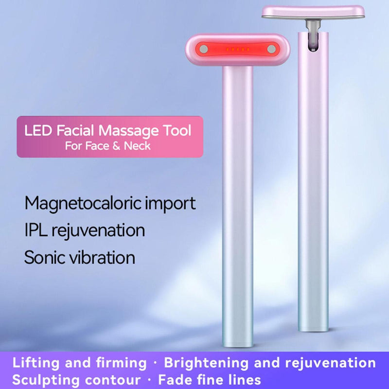 4 in 1 Facial Skincare Tool Red Light Therapy For Face Neck EMS Micro-current`