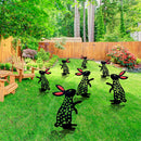 Acrylic Hollow Easter Bunny Ornaments Backyard Lawn Stake Yard Decor (C) Newly