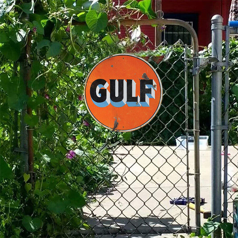 Round Metal Tin Sign Plaque Wall Gulf Posters Iron Painting for Bar Home Newly