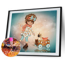 5D DIY Diamond Painting Big Eyes Girl Full Round Diamond Mosaic Home