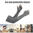 Ice Arm Sleeves Unisex UV Protection 2 Finger Arm Cover (Half Finger Gray) Newly