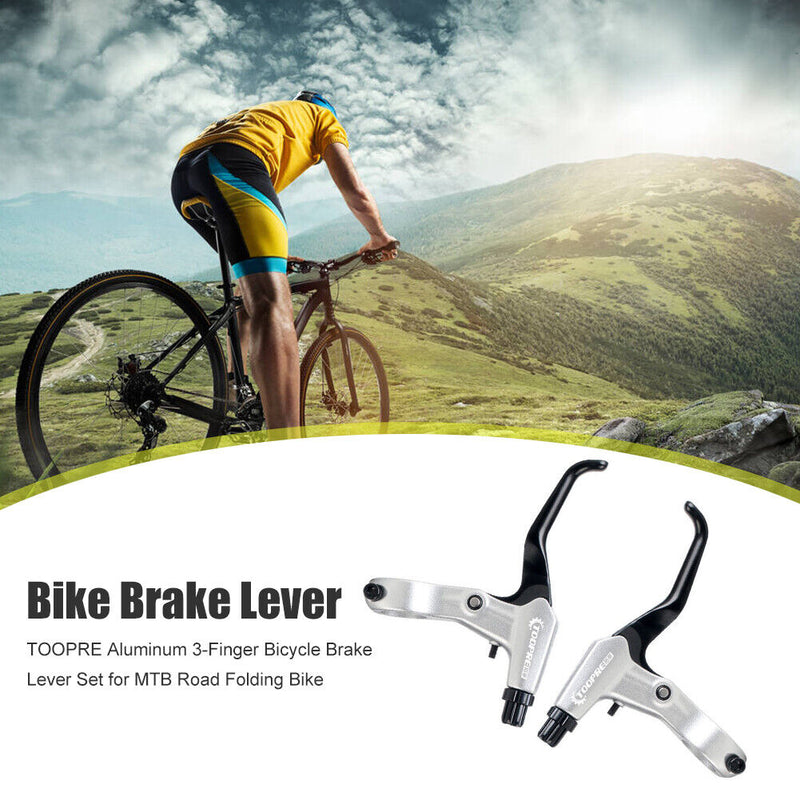 TOOPRE 1 Pair Aluminum Alloy 3-Finger Mountain Road Folding Bike Brake Levers