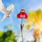 Metal Flower Bird Feeder Bottle Sensation Stand Coneflower Garden Decor