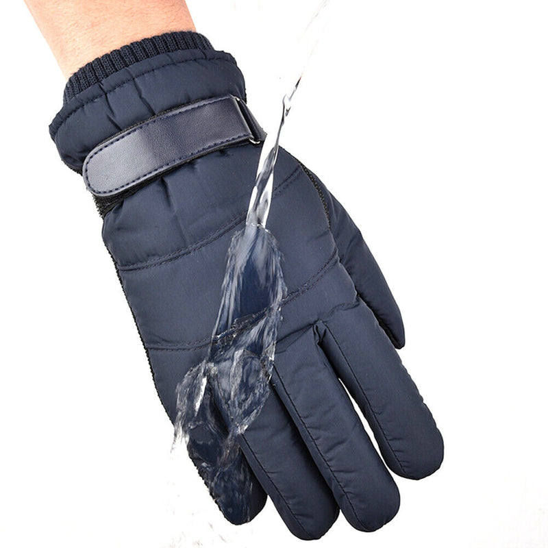 1 Pair Fleece Outdoor Cycling Gloves Touch Screen Waterproof Gloves (Blue)