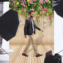Wooden Planks Flower Photography Background Cloth Backdrop Decor (0.9X1.5m)