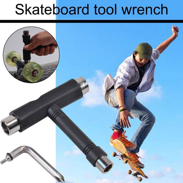 Wrench Skateboard Scooter Roller Skate Long Board T-Shape Tool Wrench Q3S9