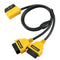 AUTOOL OBD2 OBD II 90 Angled 16Pin Male to Dual Straight Female Y Splitter