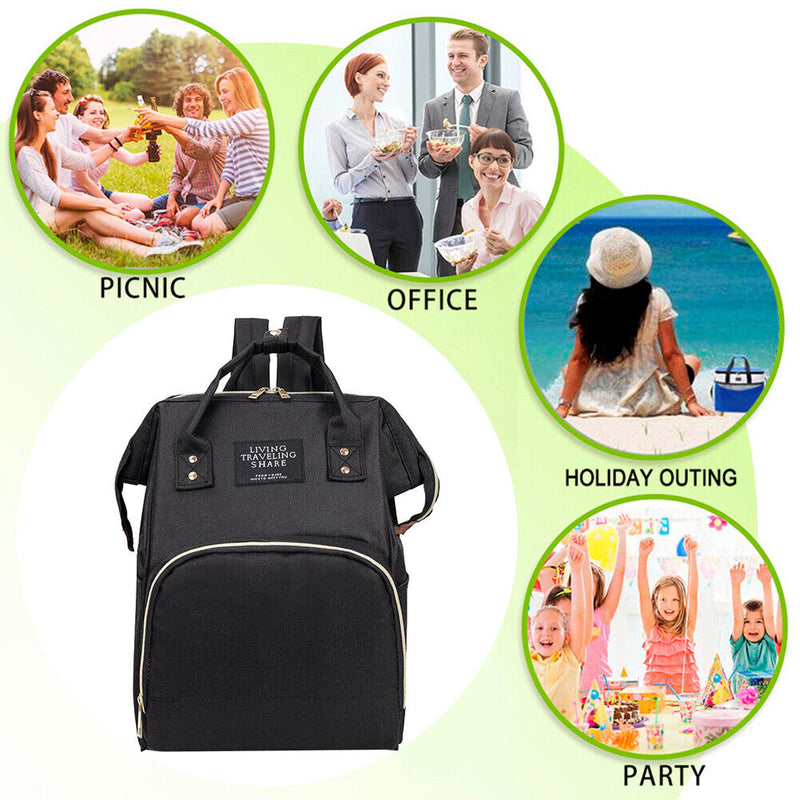 Mom Travel Rucksack Canvas Backpack Waterproof Portable Backpack (Black) Newly