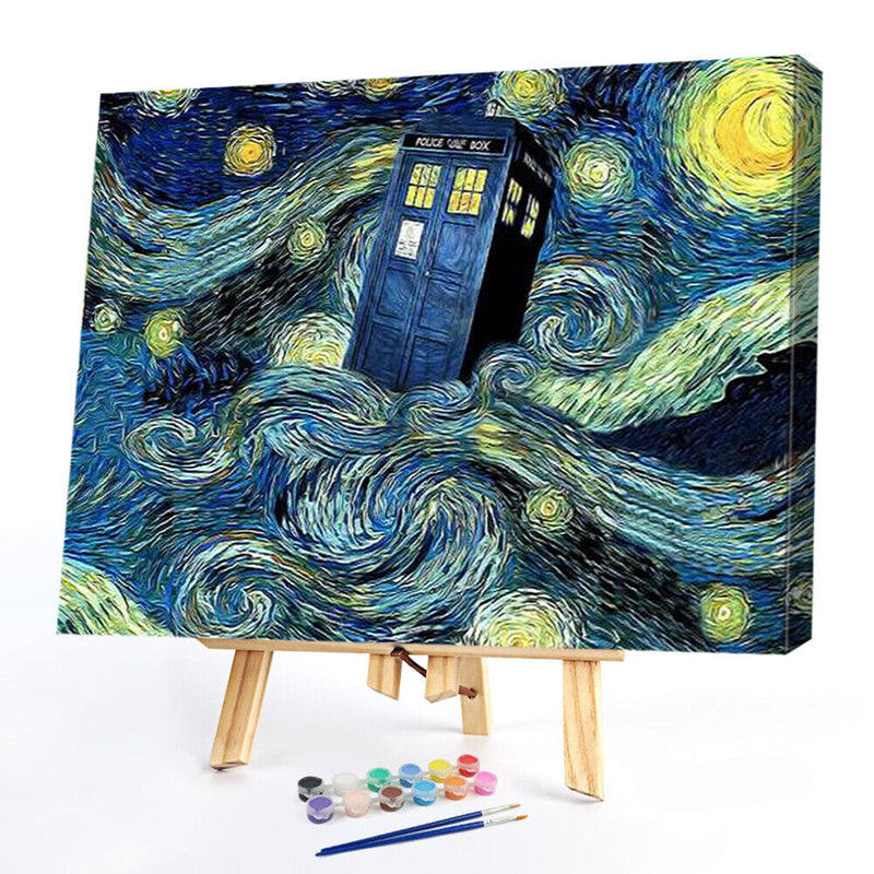 Oil Paint By Numbers Picture Painting Scenic Starry Sky Acrylic Paint Artwork
