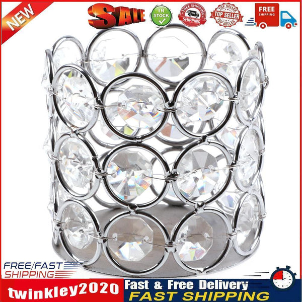 Hollow Crystal Candle Holders Pen Pot Candlestick Tealight Organizer (B) Newly