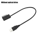 USB 2.0 to Slimline SATA 7+6 13pin Laptop CD DVD Optical Drive Adapter D2J0