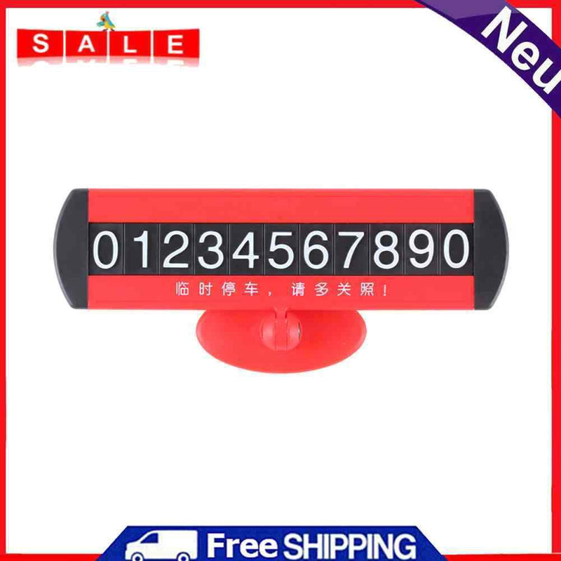 Temporary Luminous Car Parking Card Number Stickers Sucker Plate (Red)-235188.03