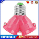 10pcs E27 to 2E27 Lamp Holder Converter Adapter Bulb Base(Pink)