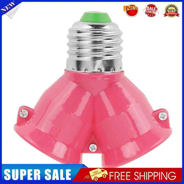 10pcs E27 to 2E27 Lamp Holder Converter Adapter Bulb Base(Pink)