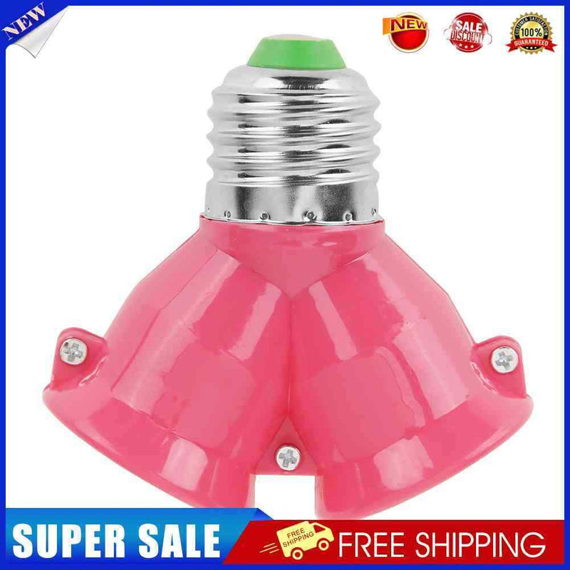10pcs E27 to 2E27 Lamp Holder Converter Adapter Bulb Base(Pink)