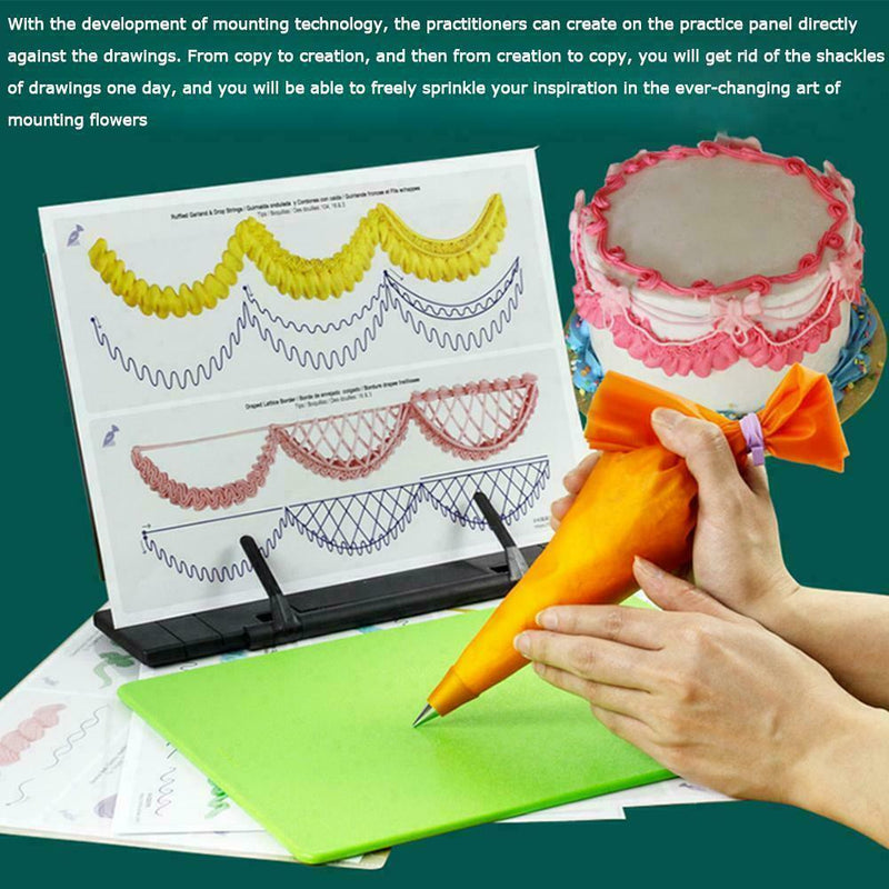 12 Sheets Set Cake Decorating Practice Board Icing Practicing Sugarcraft I1M4