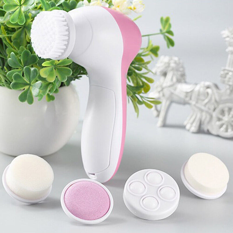 5 in 1 Electric Facial Cleanser Brush Skin Pore Face Wash Care Cleaning Massager