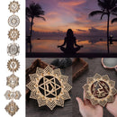 Slice Wood Base Flower Of Life Energy Mat Wooden Wall Sign Meditation Energy