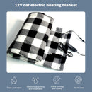 Electric Car Blanket Heated Fleece Travel Throw with Timer (Black White) Newly