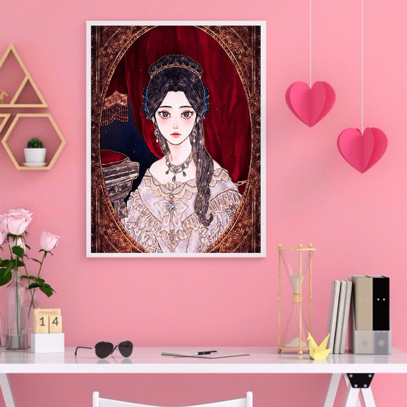 Beauty Girl Oil Paint by Numbers Hand Painted Frameless Picture Home Ornament