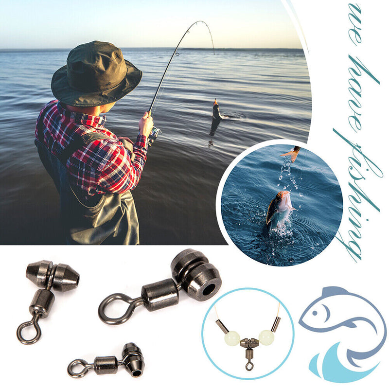 10x Fishing Swivels Ball Bearing Rolling Connector for Carp Sea Fishing Tackl