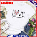 Independence Day Print Love Letter Tea T-Shirt (White XL)