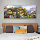 DIY Full Round Diamond Painting Garden Cottage Picture Rhinestone Handwork