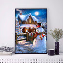 5D DIY Diamond Painting Snowman House Rhinestone Kit Full Round Wall Craft