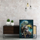 Frameless Oil Paint By Numbers Wolf DIY Canvas Picture Craft Kit for Home Newly