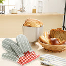 Microwave Oven Bow Print Baking Gloves Non-Slip Insulation Cooking Gloves