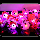 LED Bat Finger Rings Plastic Halloween Skeleton Finger Rings Cute for Kids Gifts