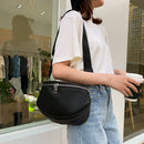 Pure Color PU Leather Shoulder Chest Pouch Women Girls Crossbody Messenger Bags