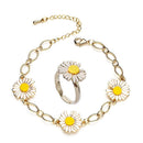 Flower Jewelry Small Daisy Bracelet Hand Chain Cuff Bangles Flowers Bracelet